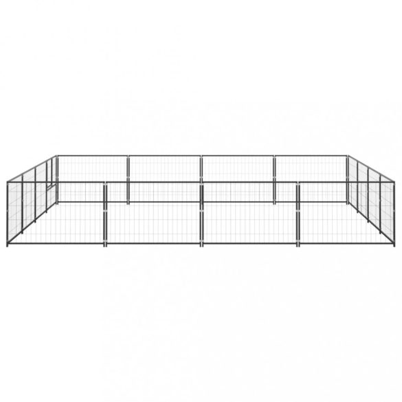 fekete acél kutyakennel 16 m²