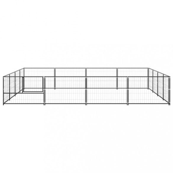 fekete acél kutyakennel 16 m²