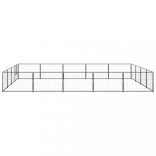 fekete acél kutyakennel 20 m²