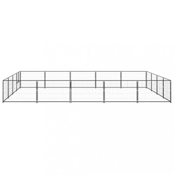fekete acél kutyakennel 20 m²