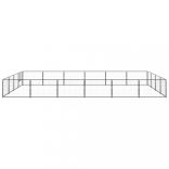 fekete acél kutyakennel 24 m²