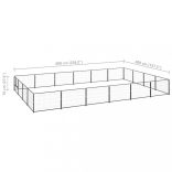 fekete acél kutyakennel 24 m²