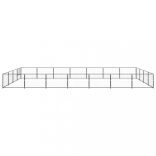 fekete acél kutyakennel 28 m²