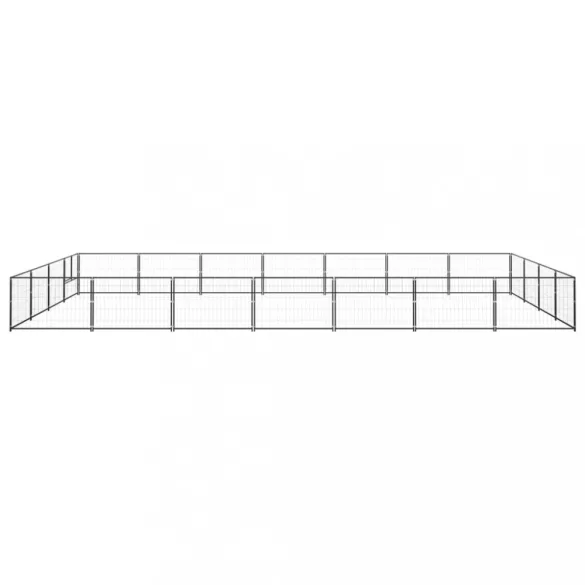 fekete acél kutyakennel 28 m²