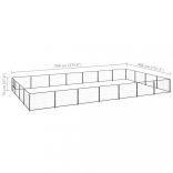 fekete acél kutyakennel 28 m²