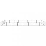 fekete acél kutyakennel 32 m²