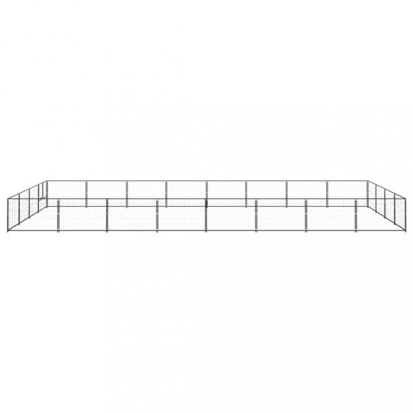 fekete acél kutyakennel 32 m²