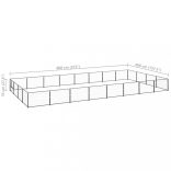 fekete acél kutyakennel 32 m²