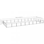 fekete acél kutyakennel 36 m²