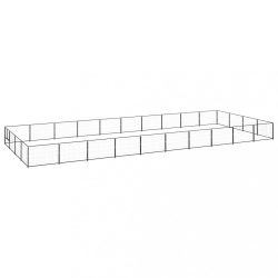 fekete acél kutyakennel 40 m²