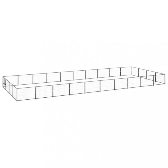 fekete acél kutyakennel 40 m²
