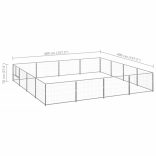 ezüstszínű acél kutyakennel 16 m²