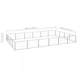 ezüstszínű acél kutyakennel 24 m²