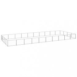 ezüstszínű acél kutyakennel 40 m²