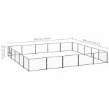 fekete acél kutyakennel 25 m²