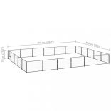 fekete acél kutyakennel 30 m²