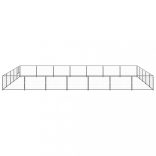 fekete acél kutyakennel 35 m²