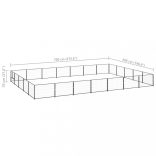 fekete acél kutyakennel 35 m²