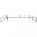 fekete acél kutyakennel 40 m²