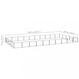 fekete acél kutyakennel 50 m²