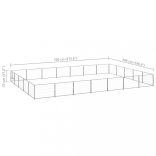 ezüstszínű acél kutyakennel 35 m²
