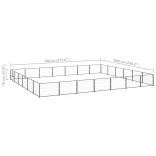 fekete acél kutyakennel 42 m²