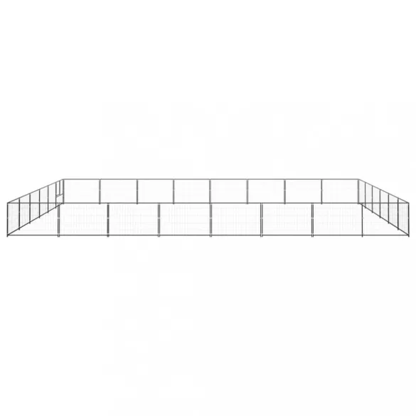 fekete acél kutyakennel 48 m²