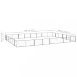 fekete acél kutyakennel 48 m²