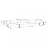 fekete acél kutyakennel 54 m²