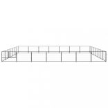 fekete acél kutyakennel 49 m²