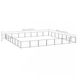 fekete acél kutyakennel 49 m²