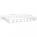 fekete acél kutyakennel 56 m²