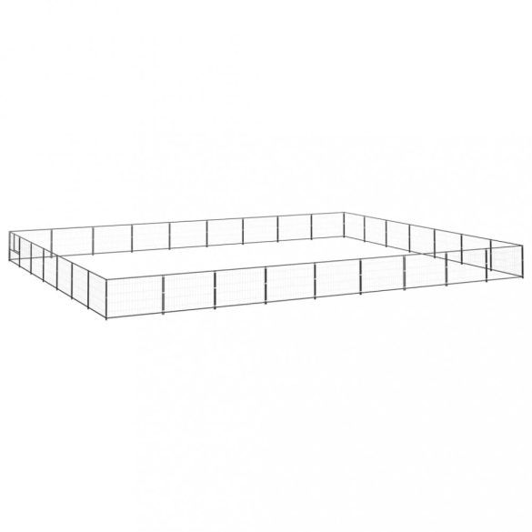 fekete acél kutyakennel 63 m²
