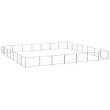 ezüstszínű acél kutyakennel 49 m²