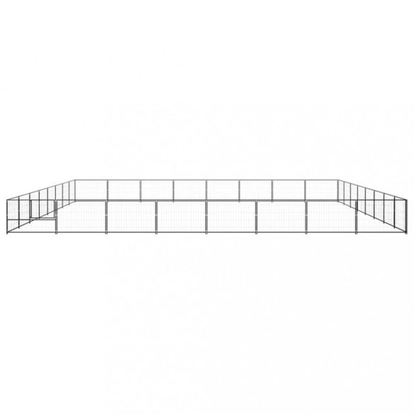 fekete acél kutyakennel 64 m²