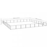 fekete acél kutyakennel 64 m²