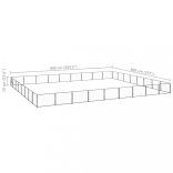 fekete acél kutyakennel 72 m²