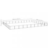 fekete acél kutyakennel 80 m²