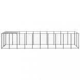 fekete acél kutyakennel 6,05 m²