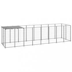 ezüstszínű acél kutyakennel 4,84 m²
