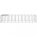 ezüstszínű acél kutyakennel 6,05 m²