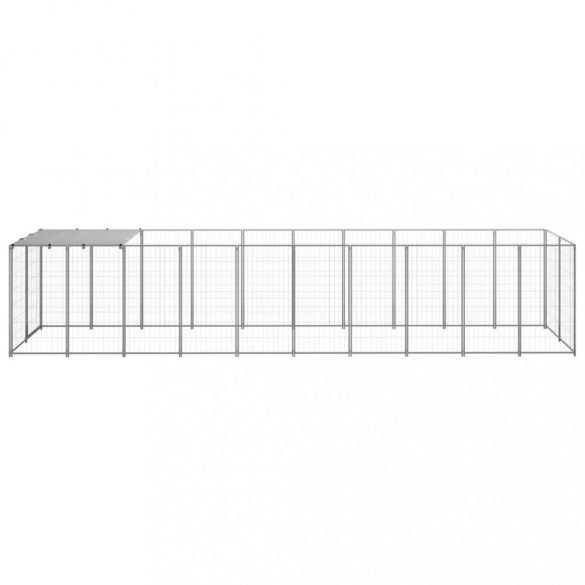 ezüstszínű acél kutyakennel 6,05 m²