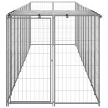 ezüstszínű acél kutyakennel 6,05 m²