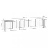 ezüstszínű acél kutyakennel 6,05 m²