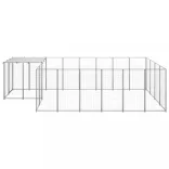 ezüstszínű acél kutyakennel 8,47 m²