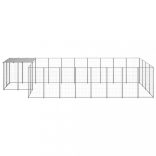 ezüstszínű acél kutyakennel 10,89 m²