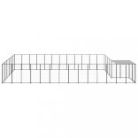 fekete acél kutyakennel 22,99 m²