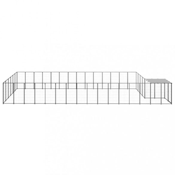 fekete acél kutyakennel 26,62 m²