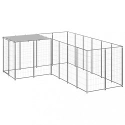 ezüstszínű acél kutyakennel 4,84 m²