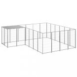 ezüstszínű acél kutyakennel 8,47 m²